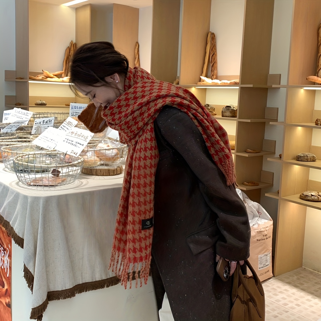 Wool Scarf Men - FANGSIGE Exquisiter Hundert-Turm-Wollschal, warm für Herbst