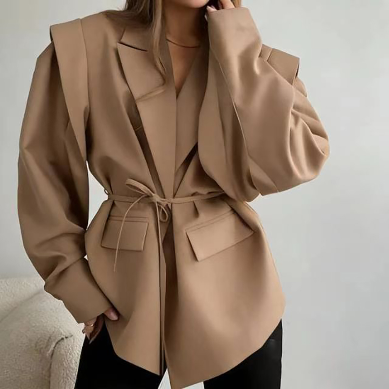 Down Jacket Packable - Übergroße Blazerjacke für Damen, lässig, einfarbig,