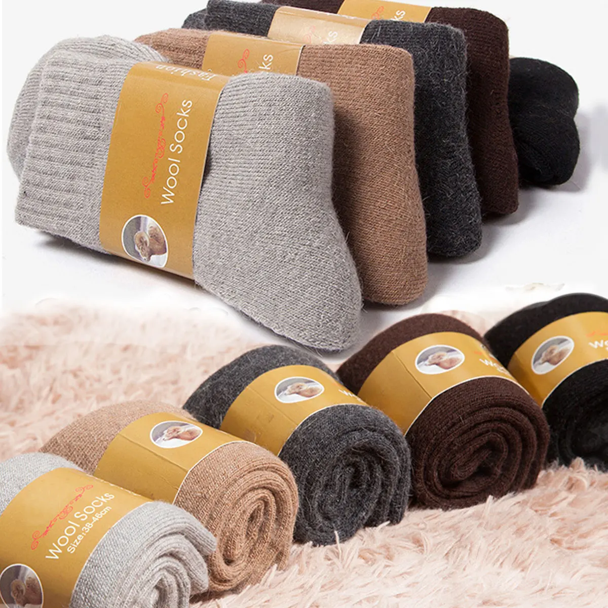 2 Paar warme Wintersocken für  – Thermal Sock Wool Bewertung und Preis